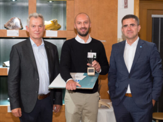 Links BIM KR Gerhard Spitzbart, Mitte Jakob Emundts, 3. Rang, Rechts DI Chritstian Zahn, Firma Leitz